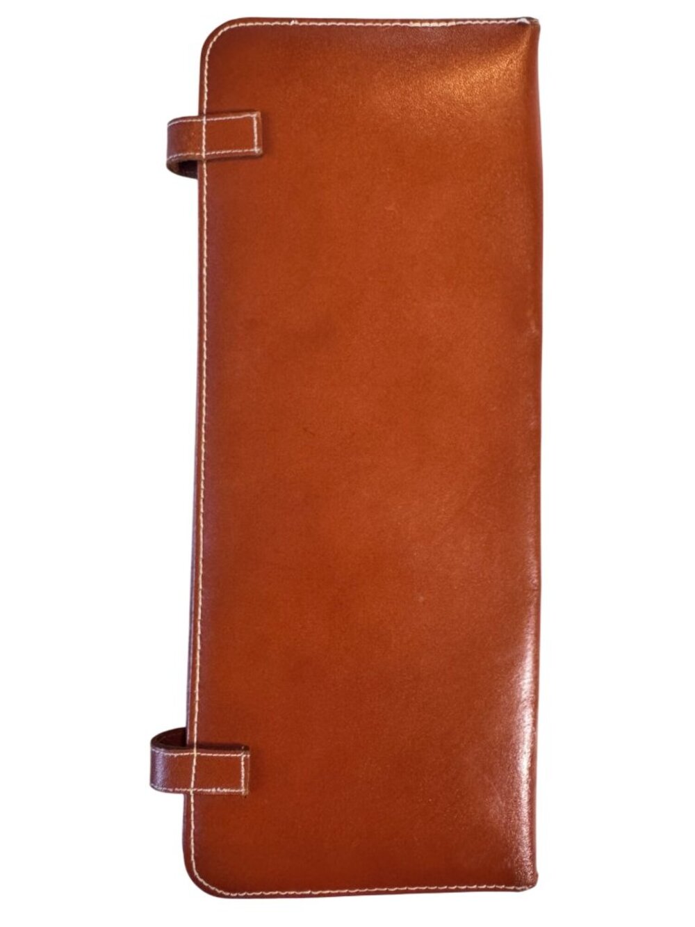 Vintage Mid Century Leather Necktie Travel Case Organizer Plaid Lining - Picture 6 of 13